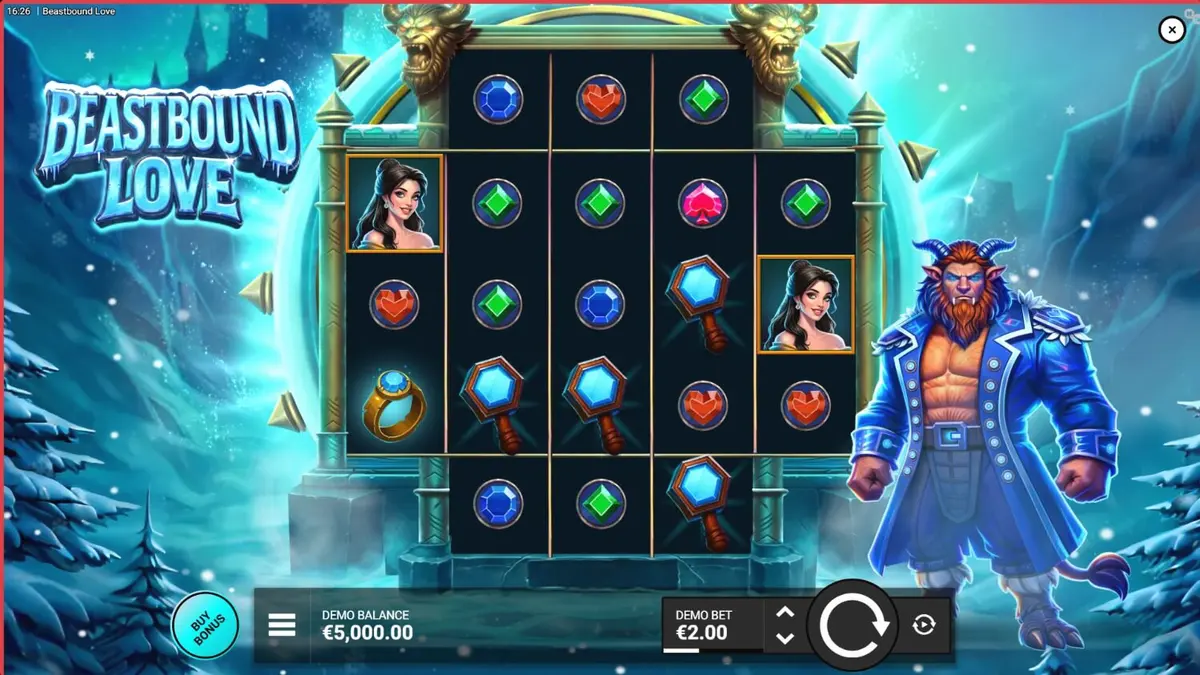Tampilan visual slot Beastbound Love dengan tema fantasi gotik