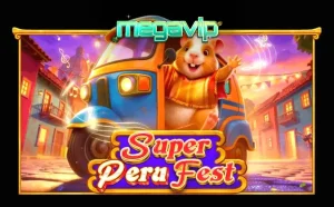 Pemandangan visual penuh warna dan meriah dari slot Super Peru Fest yang menampilkan elemen budaya Peru.